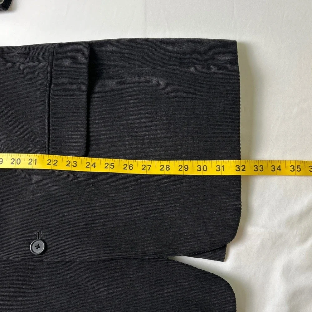 Adolfo Mens Corduroy 2-Button Sport Coat Blazer Size 42R Black Academic Preppy